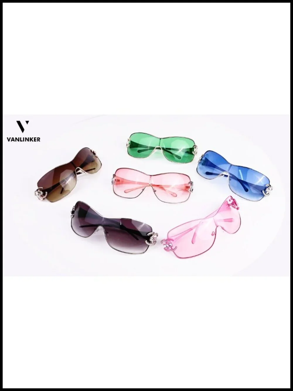 One-Piece Wrap Around Sunglasses UV400 Protection Frameless Shield